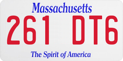 MA license plate 261DT6