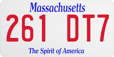 MA license plate 261DT7