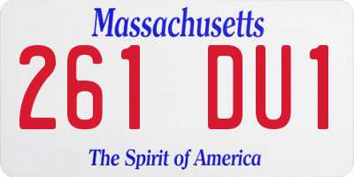 MA license plate 261DU1