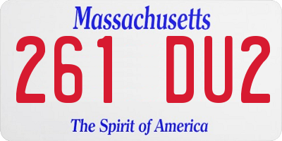 MA license plate 261DU2