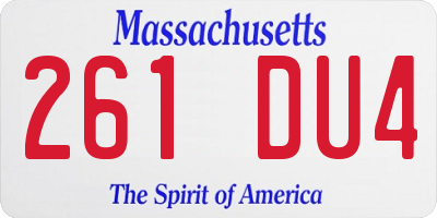MA license plate 261DU4