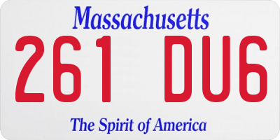 MA license plate 261DU6