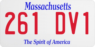 MA license plate 261DV1