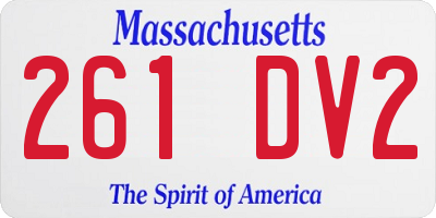 MA license plate 261DV2