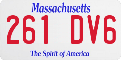 MA license plate 261DV6