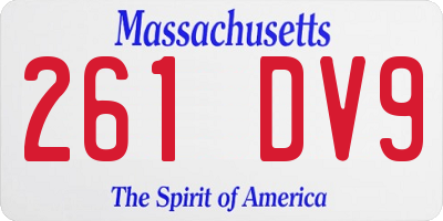 MA license plate 261DV9