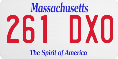 MA license plate 261DX0