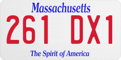 MA license plate 261DX1