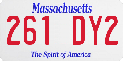 MA license plate 261DY2