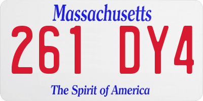 MA license plate 261DY4