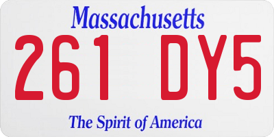 MA license plate 261DY5