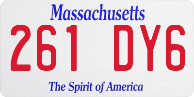 MA license plate 261DY6