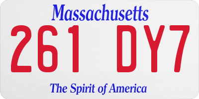 MA license plate 261DY7
