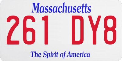 MA license plate 261DY8