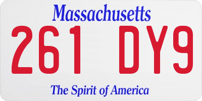 MA license plate 261DY9