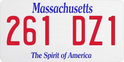 MA license plate 261DZ1