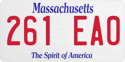 MA license plate 261EA0