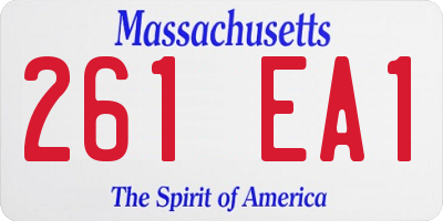 MA license plate 261EA1