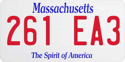 MA license plate 261EA3