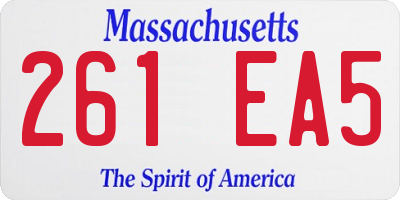 MA license plate 261EA5
