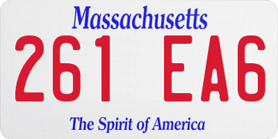 MA license plate 261EA6