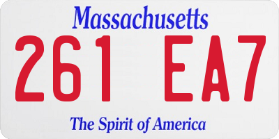 MA license plate 261EA7