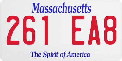 MA license plate 261EA8