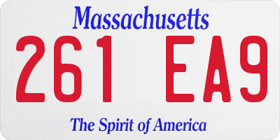 MA license plate 261EA9