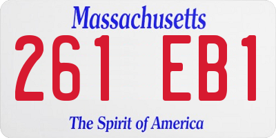 MA license plate 261EB1