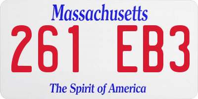 MA license plate 261EB3