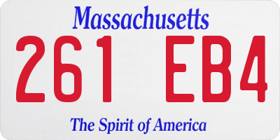 MA license plate 261EB4