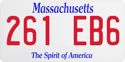 MA license plate 261EB6