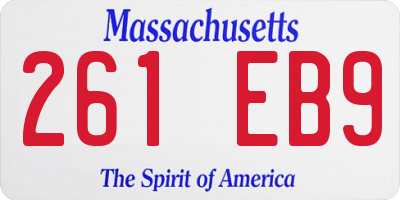 MA license plate 261EB9