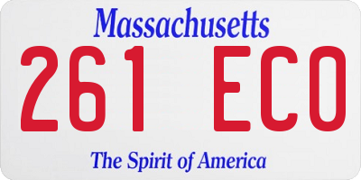 MA license plate 261EC0