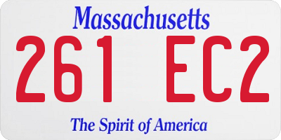 MA license plate 261EC2