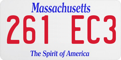 MA license plate 261EC3