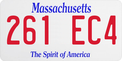 MA license plate 261EC4