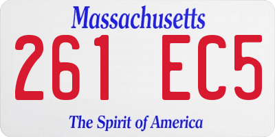 MA license plate 261EC5