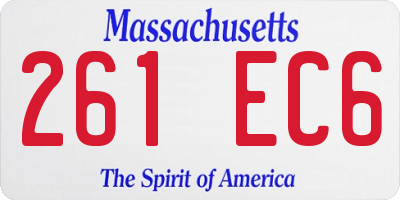 MA license plate 261EC6
