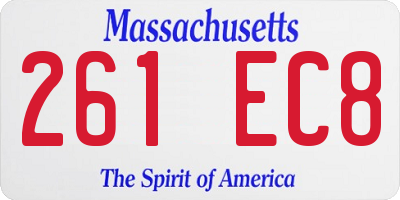 MA license plate 261EC8