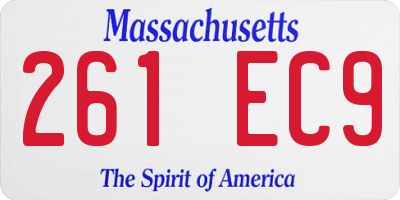 MA license plate 261EC9