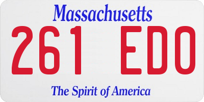 MA license plate 261ED0