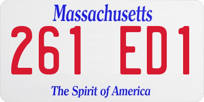 MA license plate 261ED1