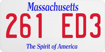 MA license plate 261ED3