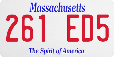 MA license plate 261ED5
