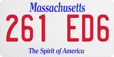 MA license plate 261ED6