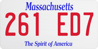 MA license plate 261ED7