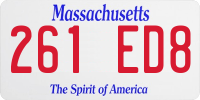 MA license plate 261ED8