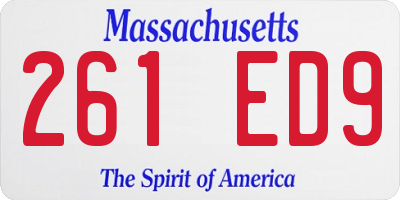 MA license plate 261ED9