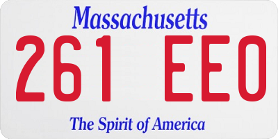 MA license plate 261EE0